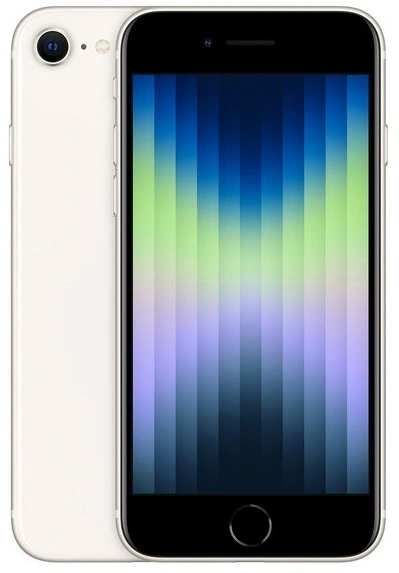 iPhone SE (2022) 128GB Starlight A15 Bionic, True Tone, Trådløs lading