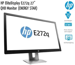 HP EliteDisplay E272q 27" IPS, 2560 x 1440 at 60 Hz, HDMI