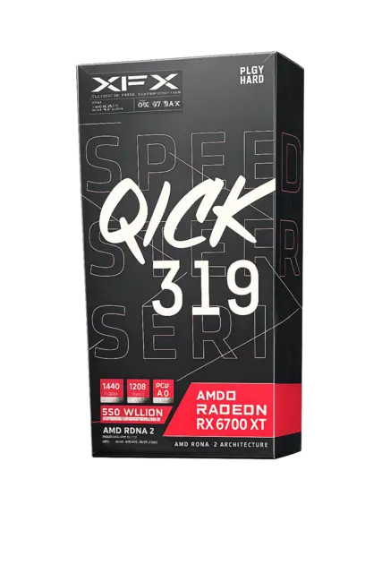 AMD RADEON RX 6700 XT, Speedster series 12GB Quick 319 Black Ed, 122 FPS @4K 