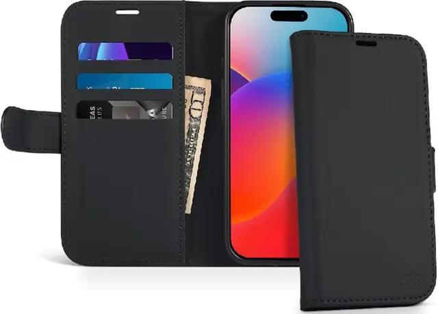 iiglo iPhone 16 Lommebokdeksel 3 Kortlommer, Magnetisk lukking 