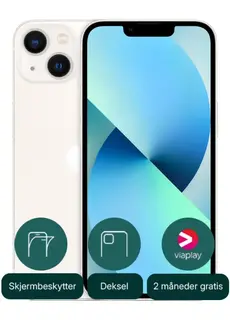 iPhone 13 128GB  Starlight 6,1", Med skjermbeskytter