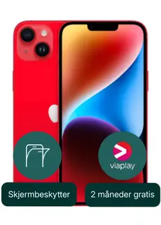 iPhone 14 Plus 128GB Red A15 Bionic, Med skjermbeskytter