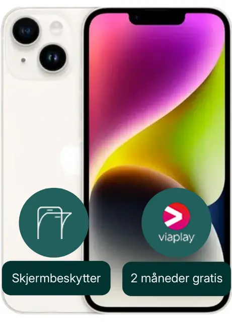 iPhone 14 256GB Pent brukt, Starlight 