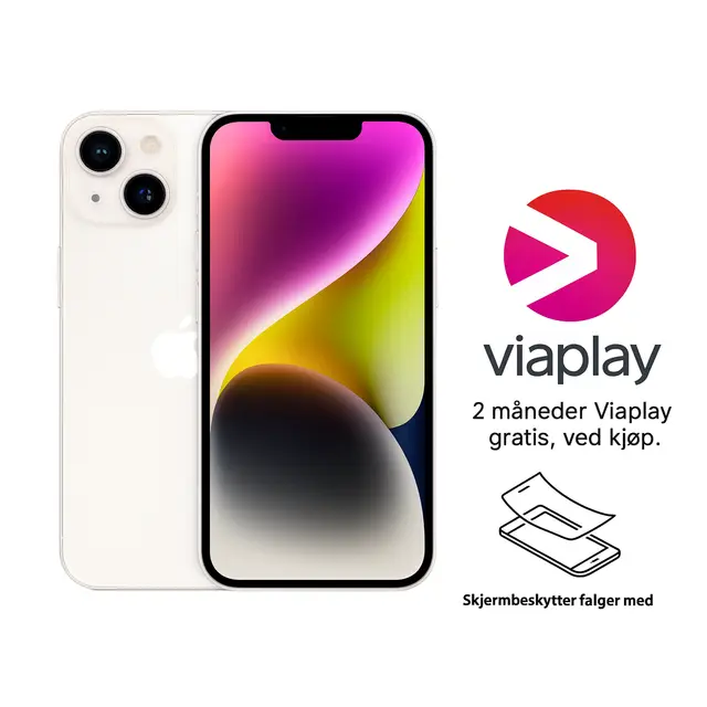 iPhone 14 256GB Pent brukt, Starlight 